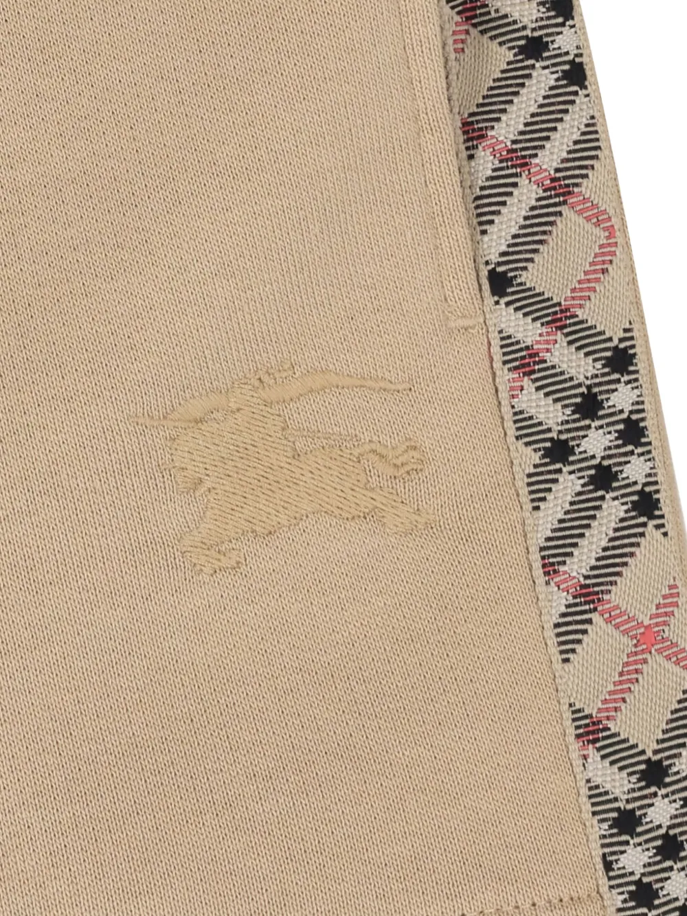 Burberry Kids Shorts met geborduurd logo en geruit vlak Beige