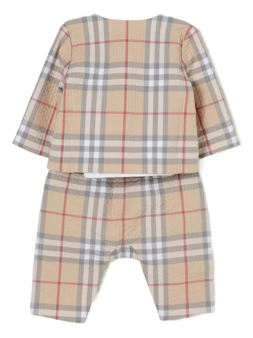 Burberry Kids Geruite romper Bruin