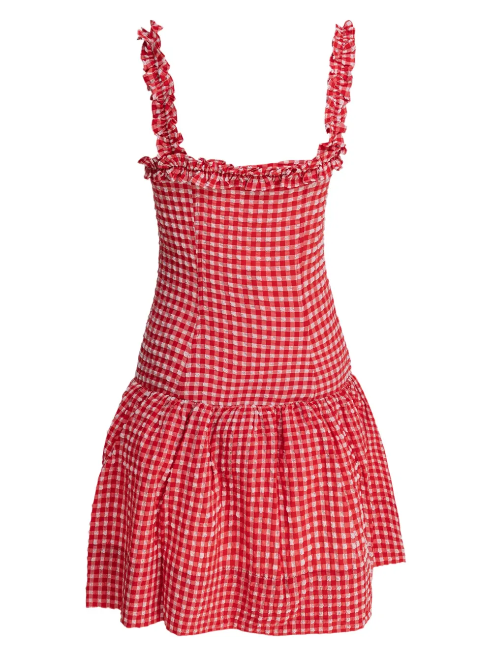 GANNI ruffle-trimmed gingham mini dress | Day Dresses | Image 2