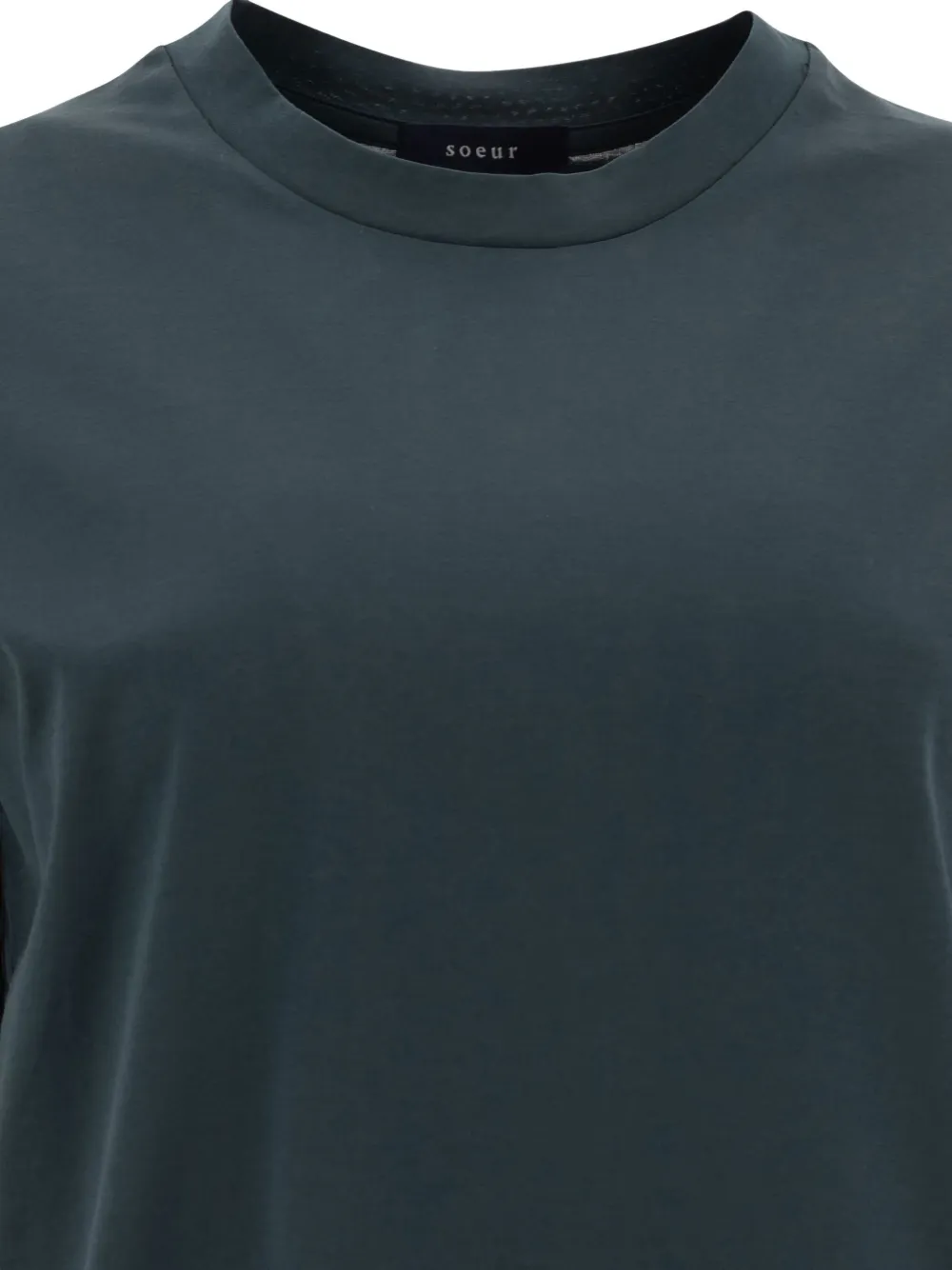 Soeur Crew Neck Plain Design Short Sleeves In Green