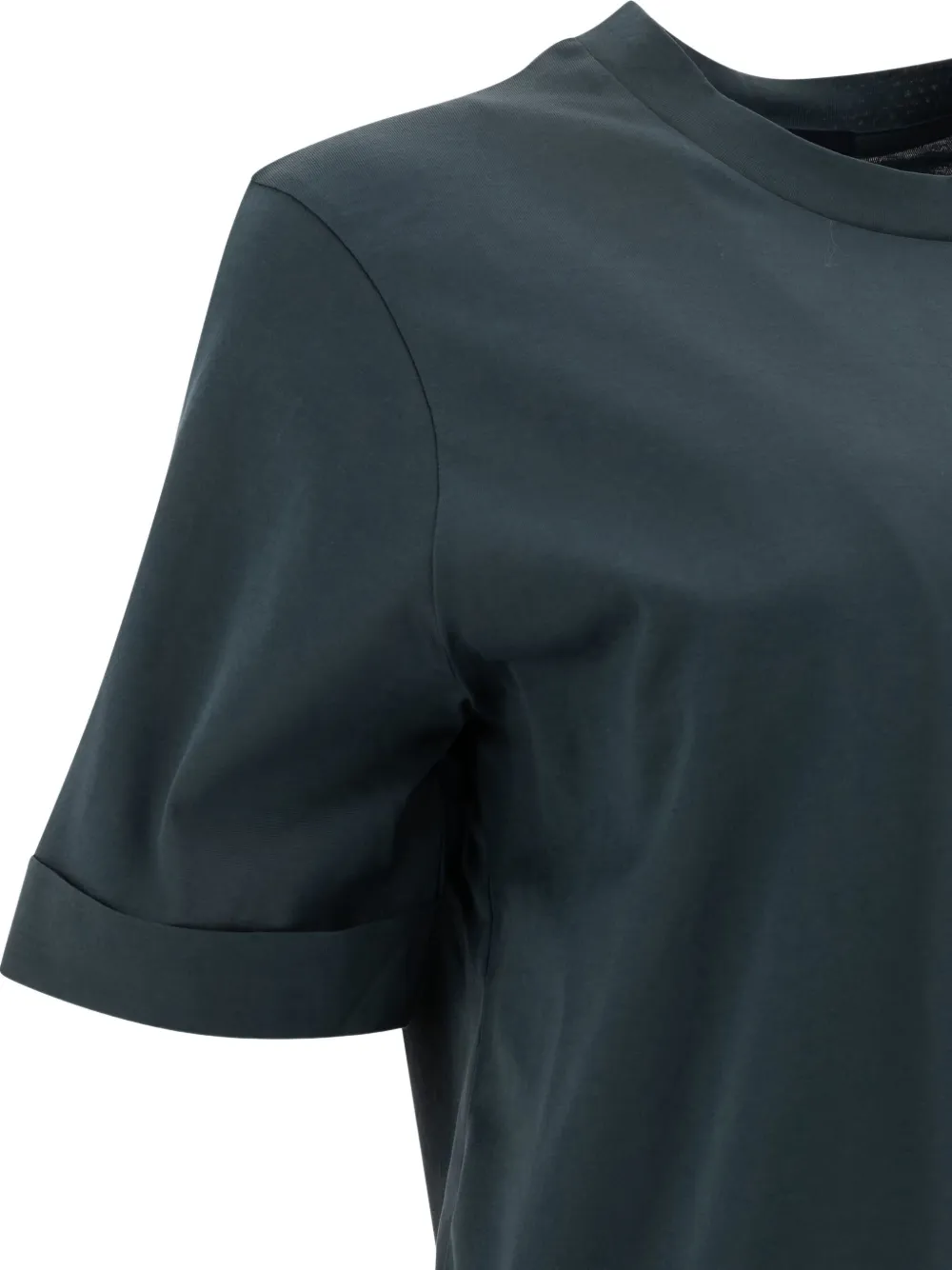 Soeur Crew Neck Plain Design Short Sleeves In Green