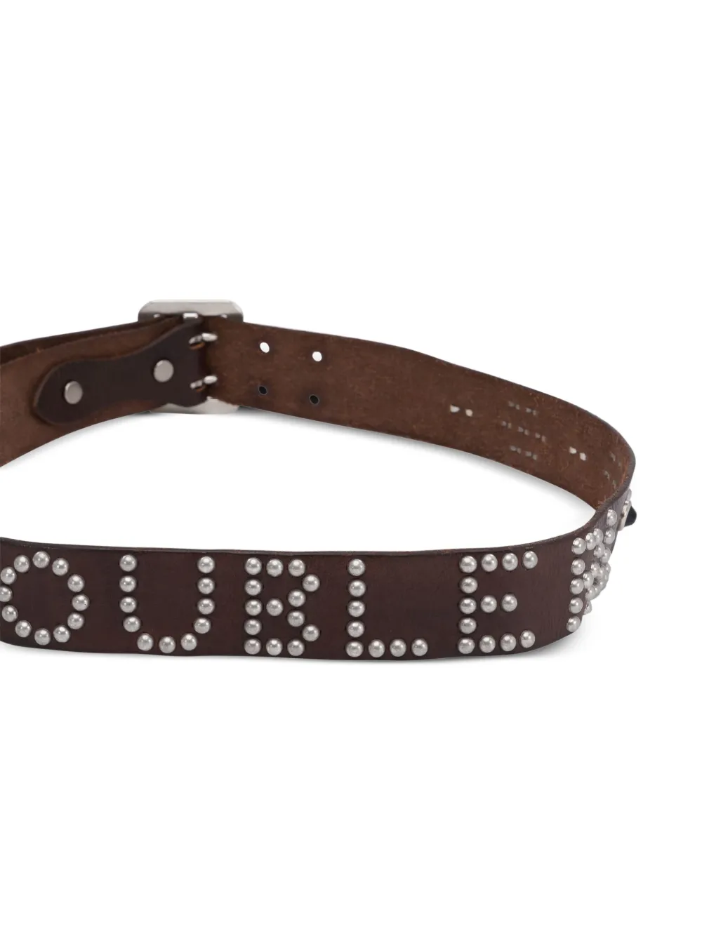 Ralph Lauren RRL Leren riem met logo van studs - Bruin