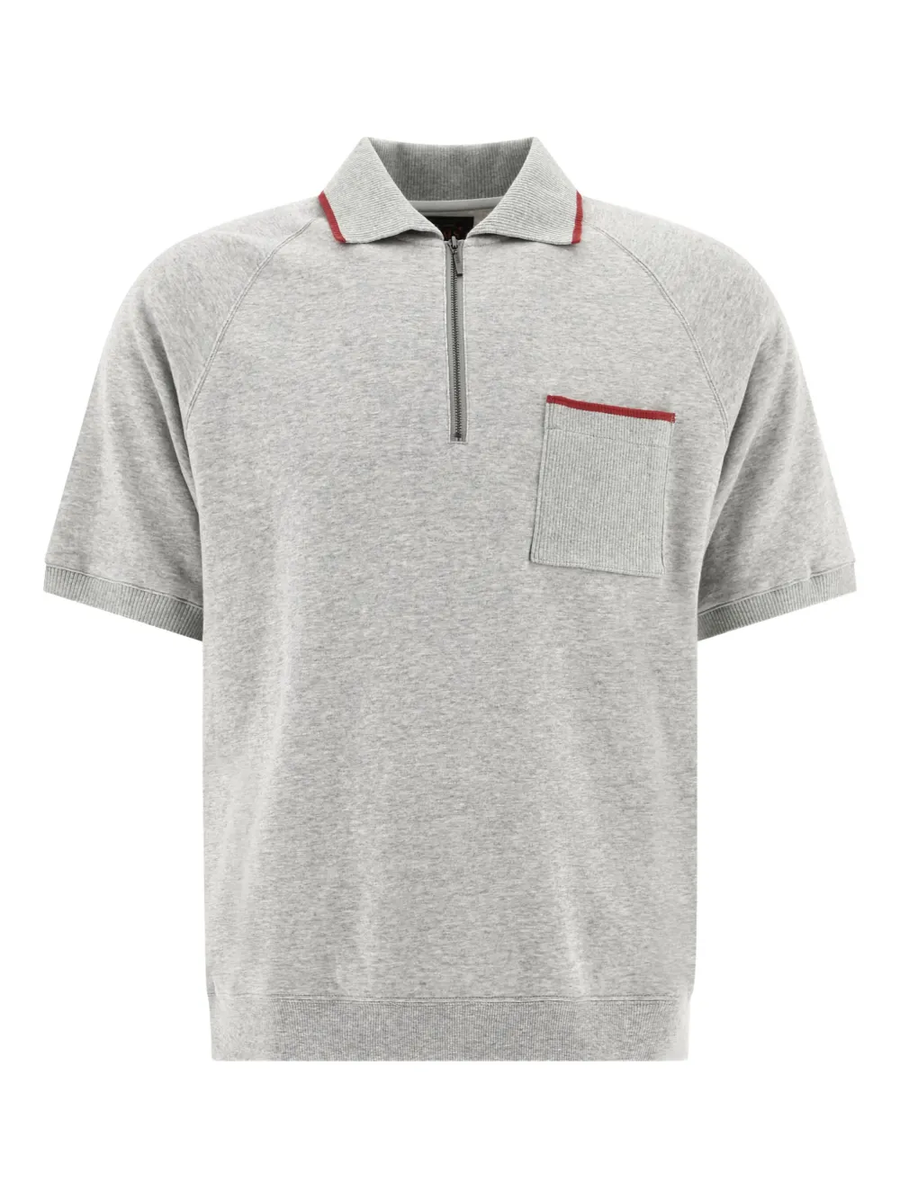 BEAMS PLUS half-zip polo shirt Grijs