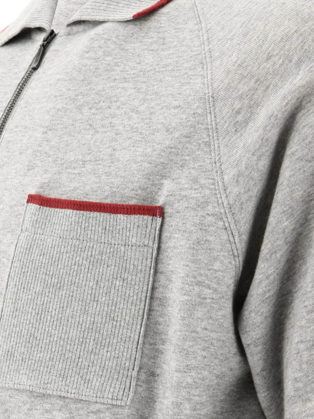BEAMS PLUS half-zip polo shirt Grijs