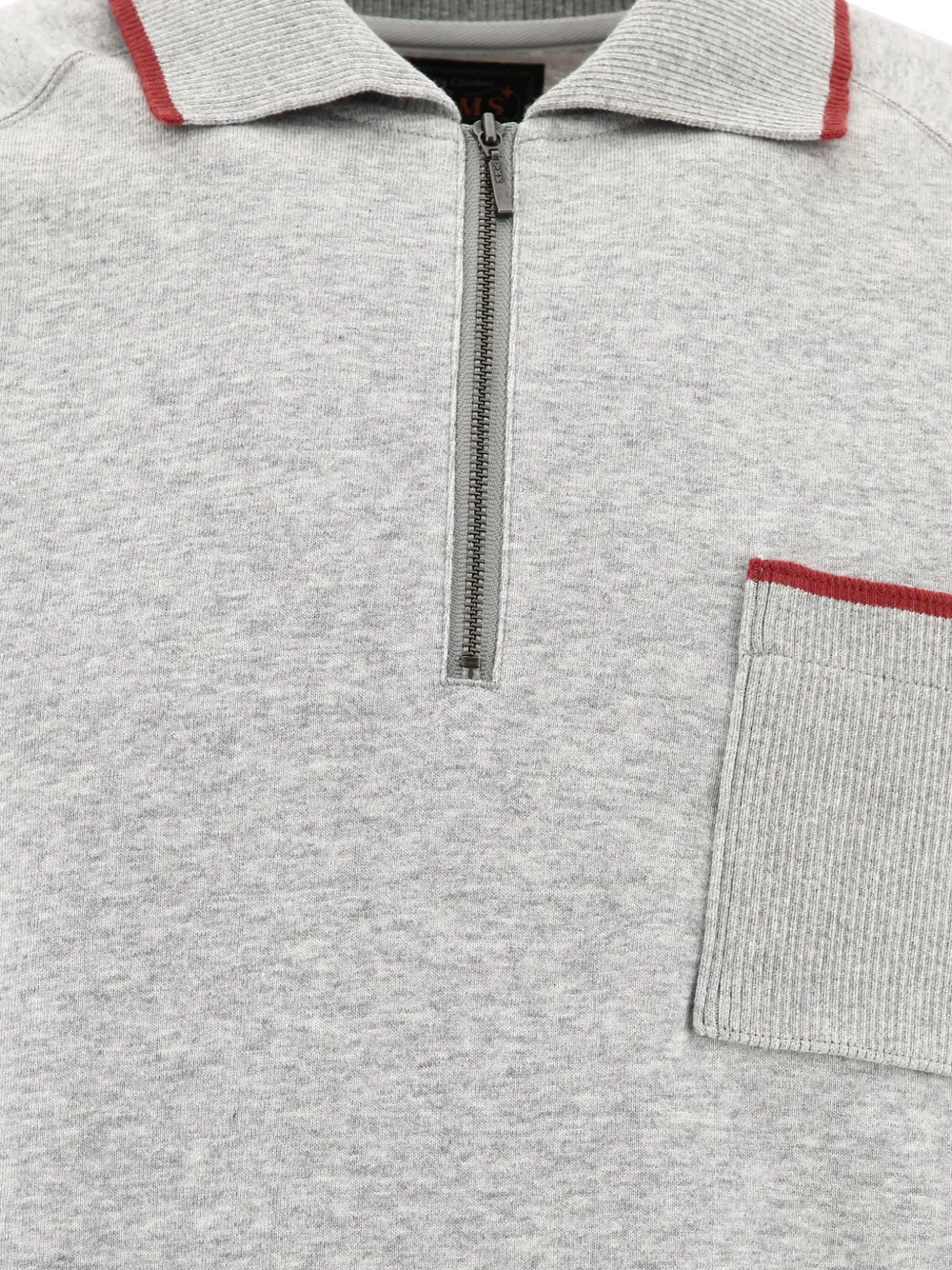 BEAMS PLUS half-zip polo shirt Grijs