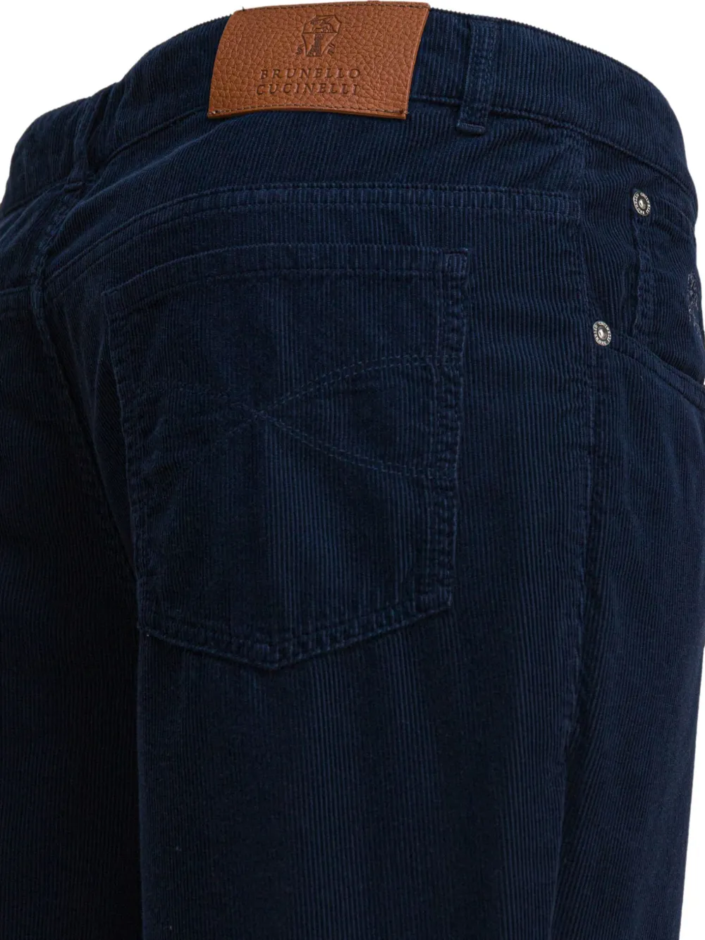 Brunello Cucinelli Ribfluwelen broek Blauw