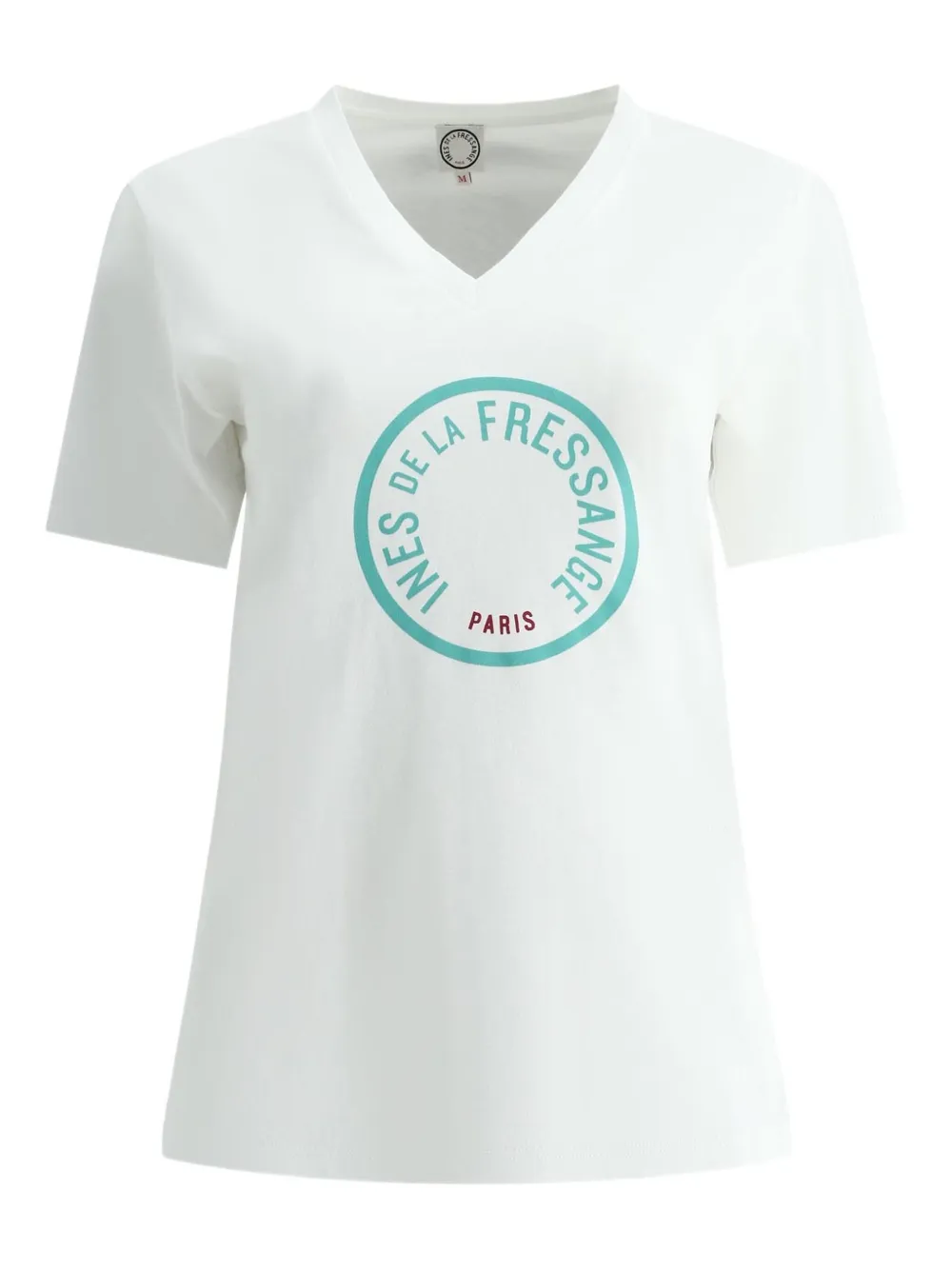Ines De La Fressange Paris Pia logo-print V-neck T-shirt | White | Image 1