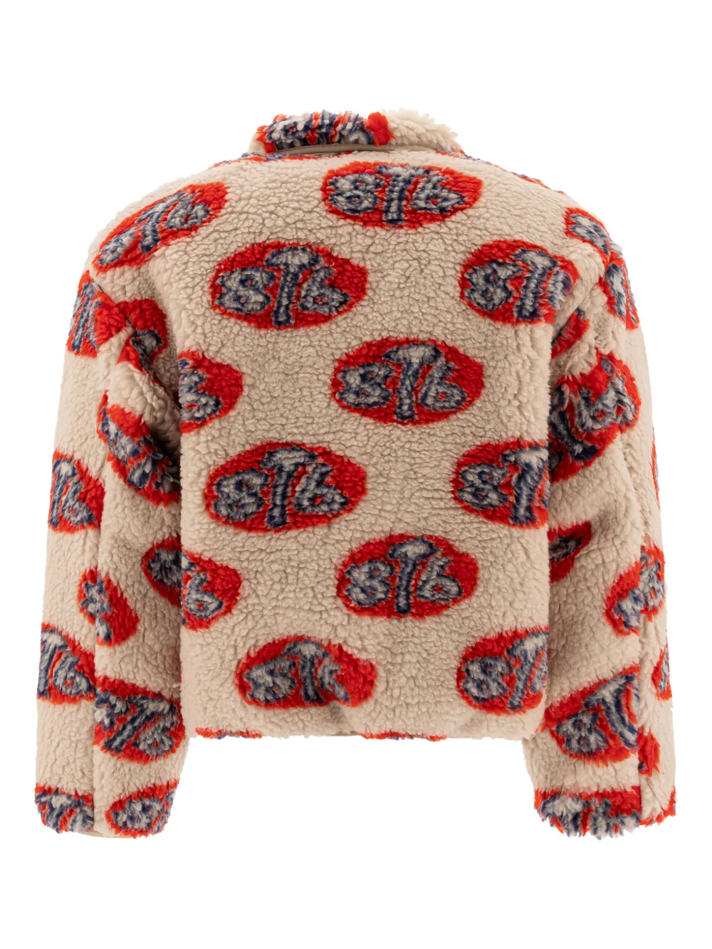 KAPITAL Fleece jack met logopatroon Beige