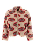 KAPITAL logo-pattern fleece jacket - Neutrals