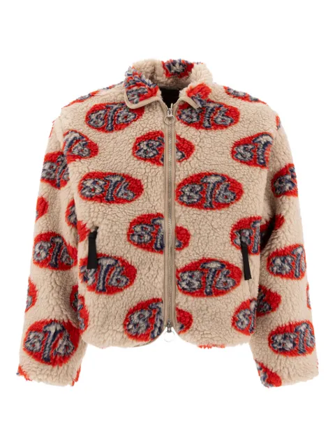 KAPITAL logo-pattern fleece jacket