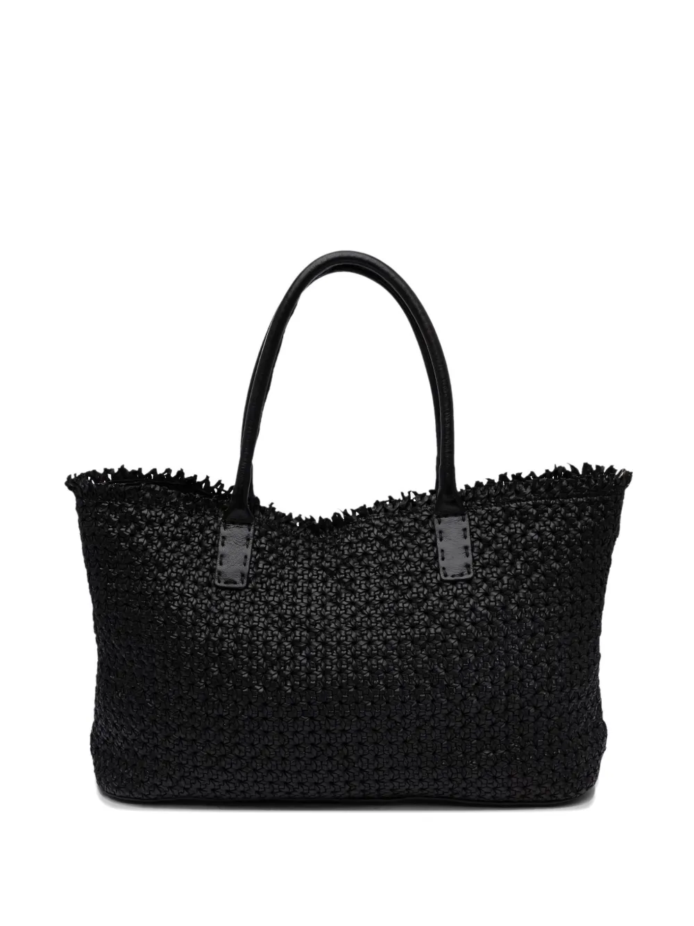 Reptile's House Medium Woven-texture Shoulder Bag In Black