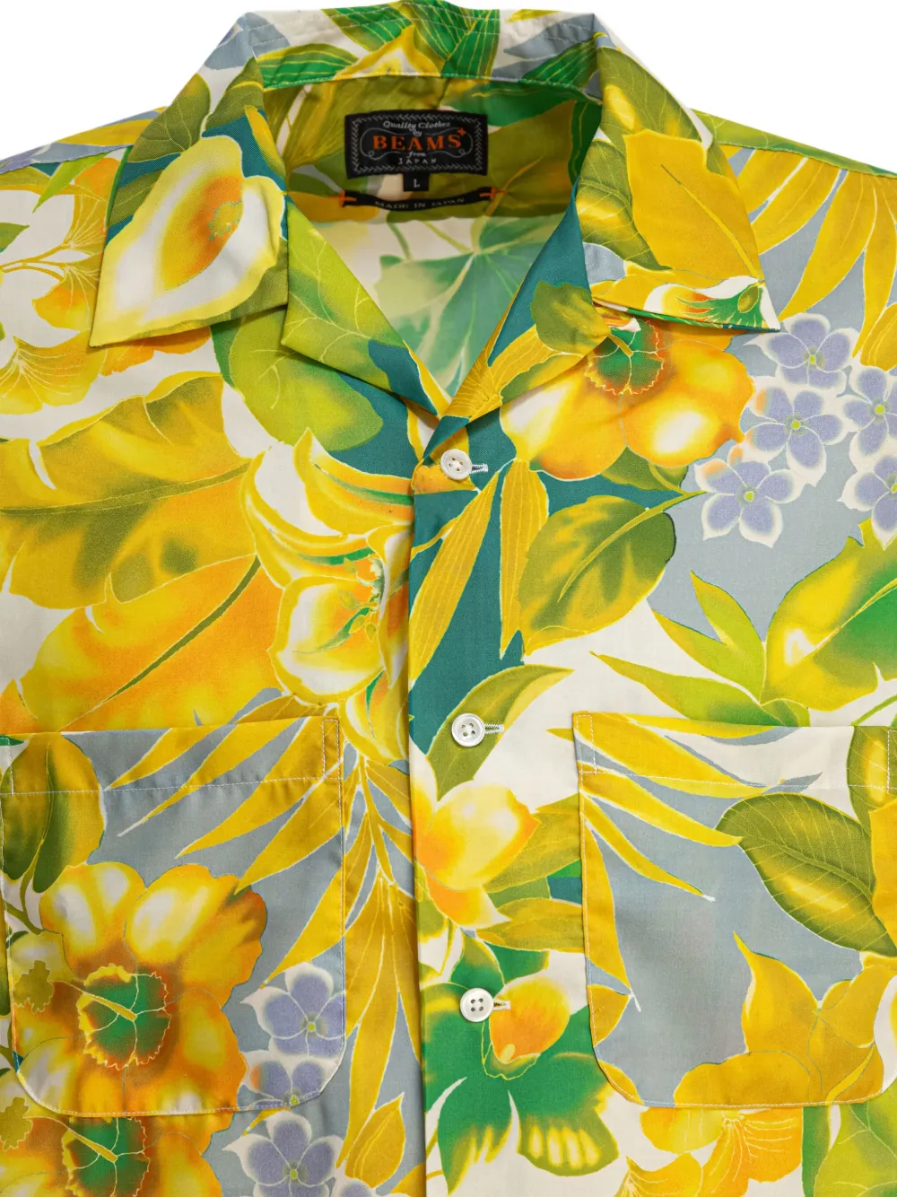 BEAMS PLUS Overhemd met bloemenprint Geel