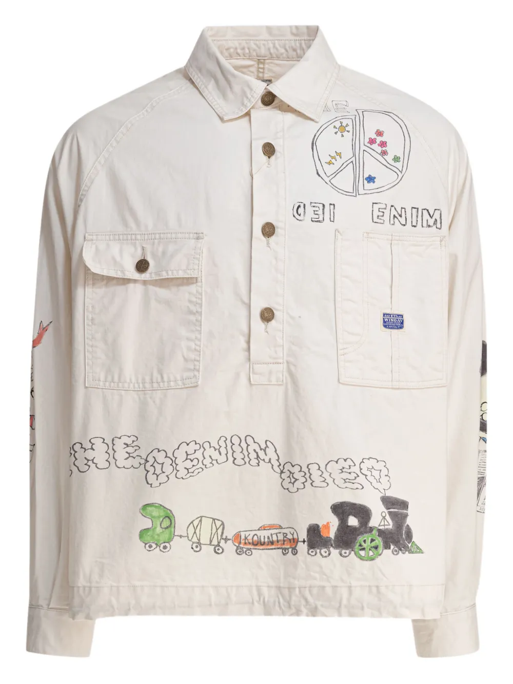 graphic-print cotton shirt
