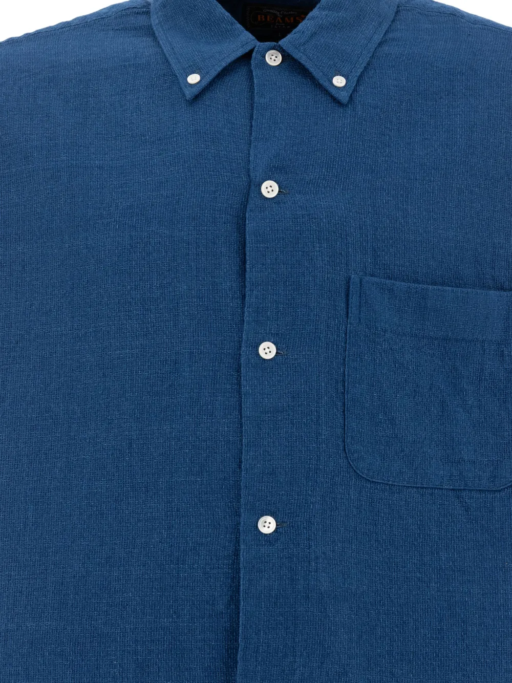  Beams Plus Button-fastening Pocket Shirt - Blue 