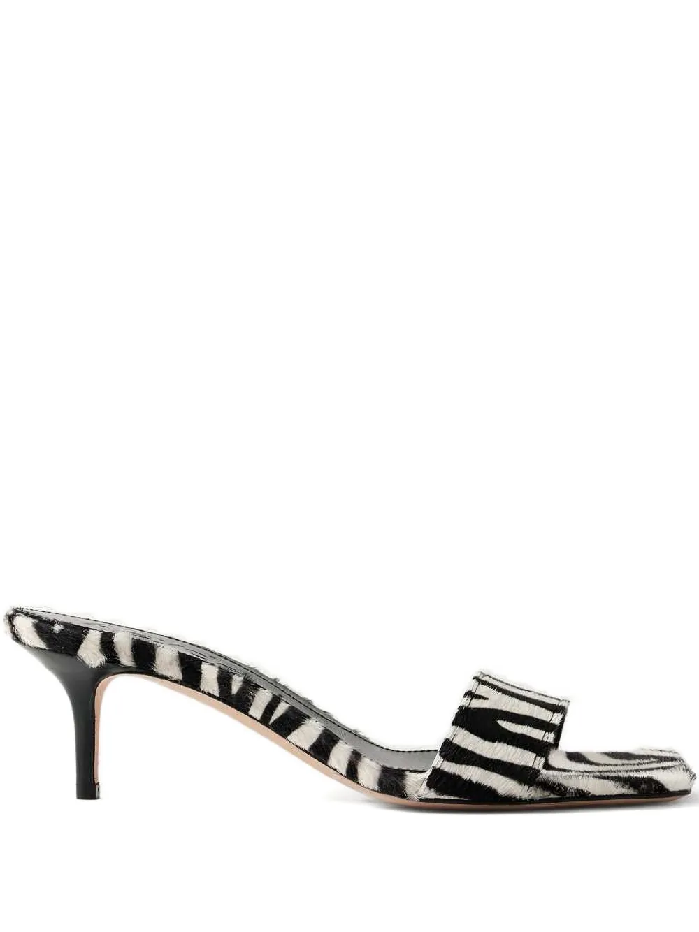 Aeyde Zebra-pattern Heeled Sandals In Black
