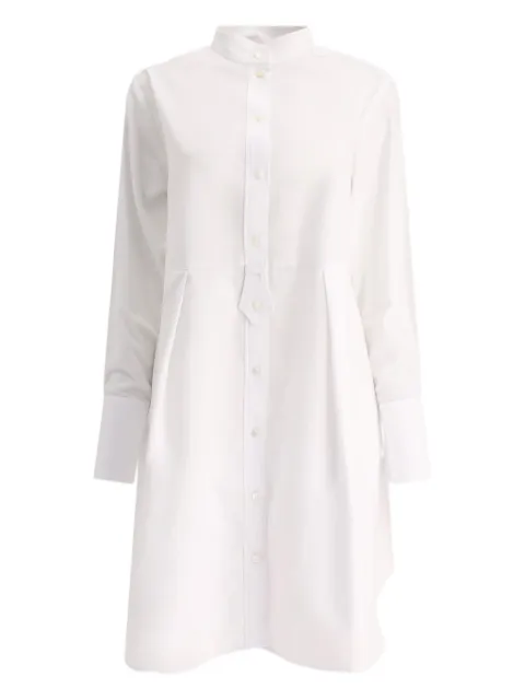 Ines De La Fressange pleated button-front shirt mini dress