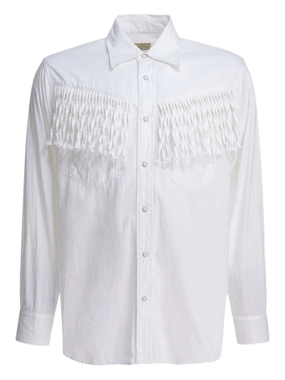 fringed-detail cotton shirt