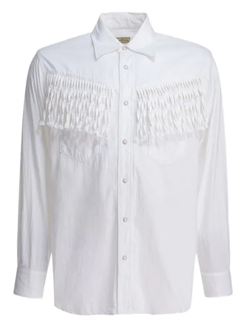 KAPITAL fringed-detail cotton shirt