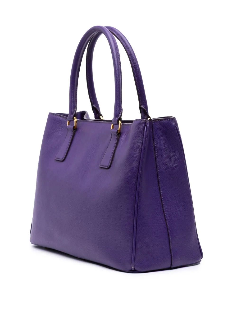 Pre-owned Prada 2000-2024 Medium Saffiano Lux Galleria Satchel In Purple