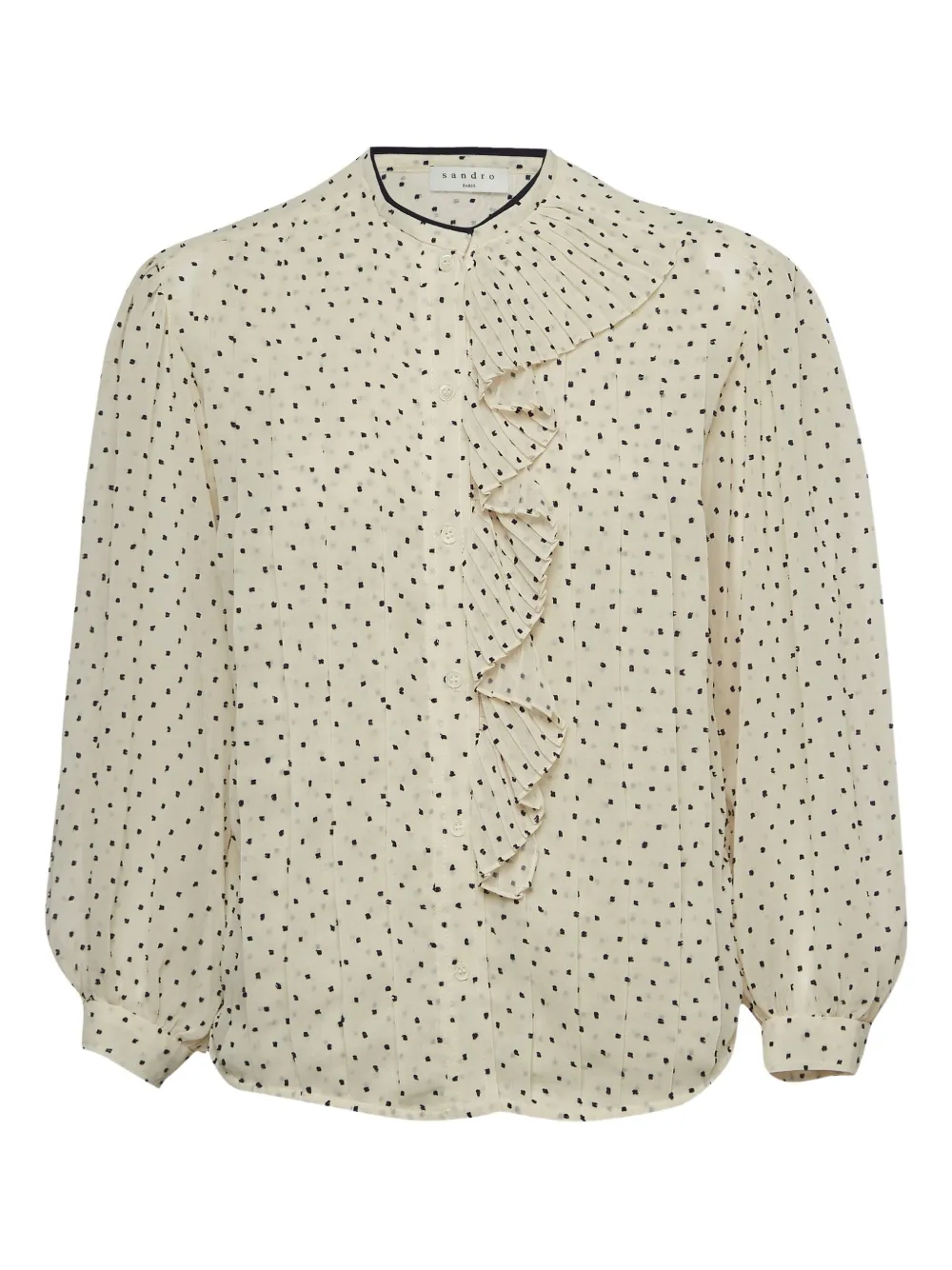 SANDRO pleated dot shirt | Neutrals | Image 1