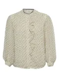 SANDRO pleated dot shirt - Neutrals