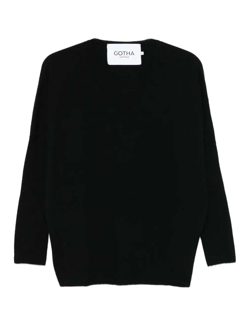 Gotha ribbed v-neck sweater | Black | Image 1