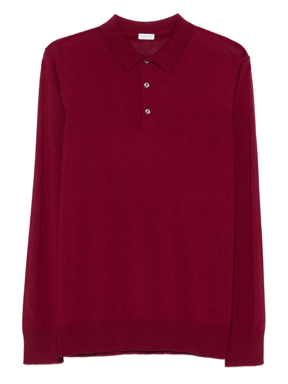 Caruso Poloshirt met lange mouwen Rood