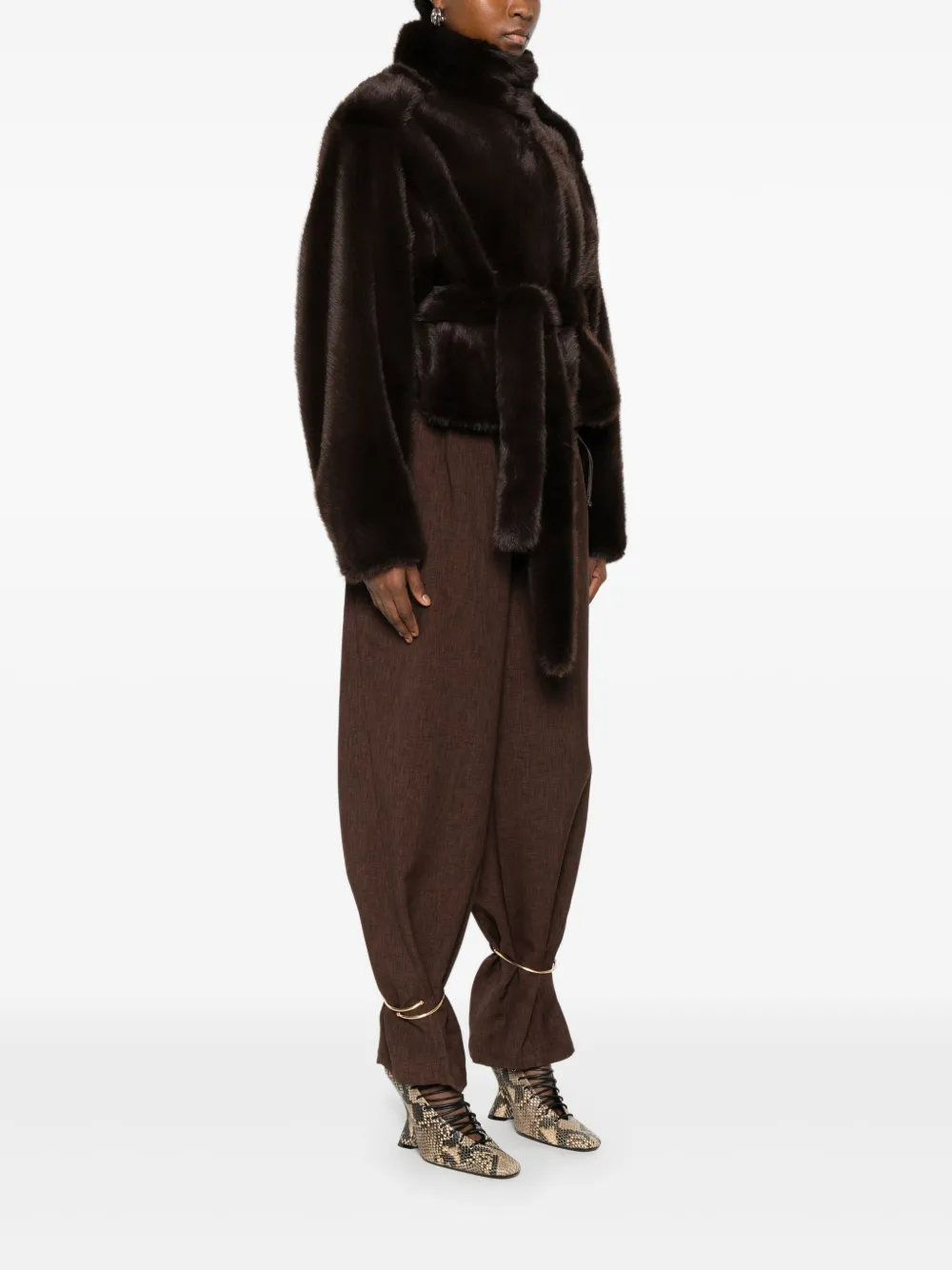 DARKPARK Jas met ceintuur Bruin