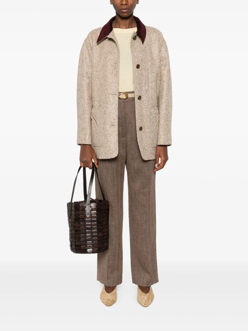 Blazé Milano herringbone pleated trousers | Straight-Leg Pants | Image 2