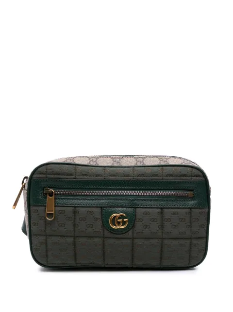 Gucci Pre-Owned 2016-2024 Small Quilted Mini GG Canvas and GG Supreme Double G belt bag