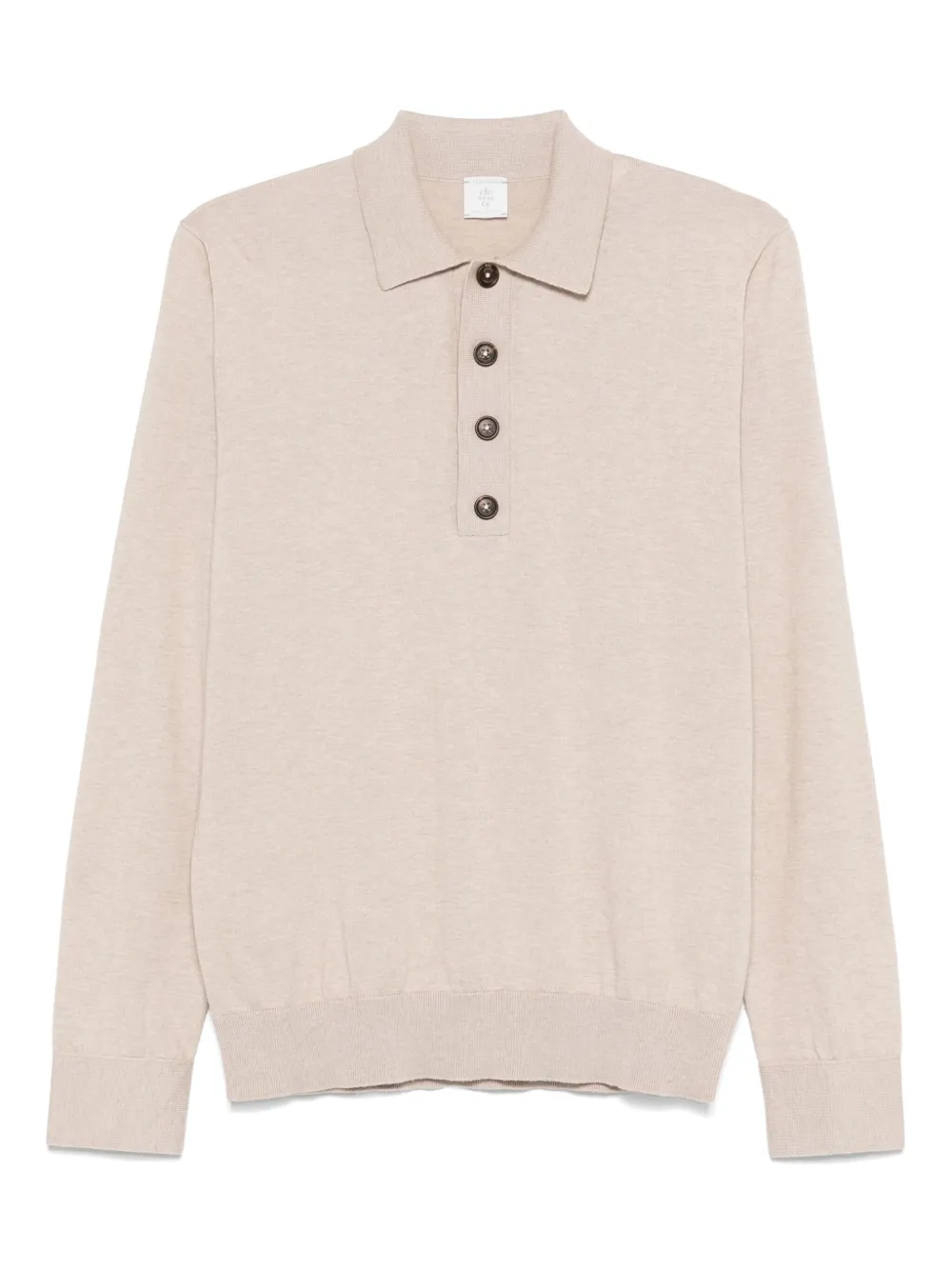 Eleventy long-sleeved polo shirt Beige