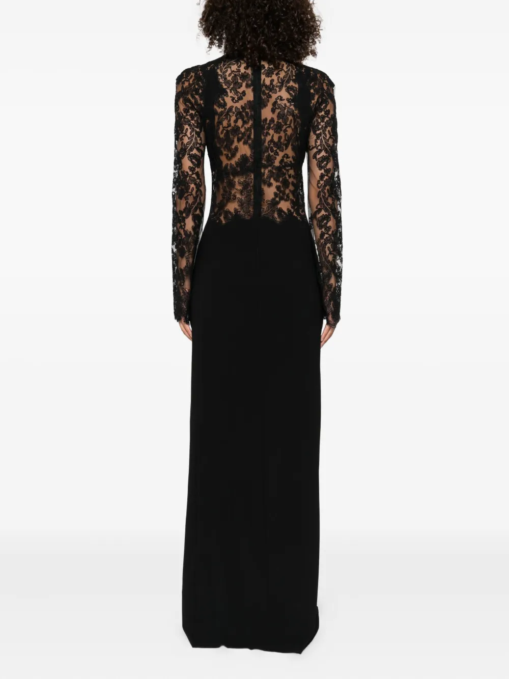 Ermanno Scervino Maxi-jurk met kanten vlakken Zwart