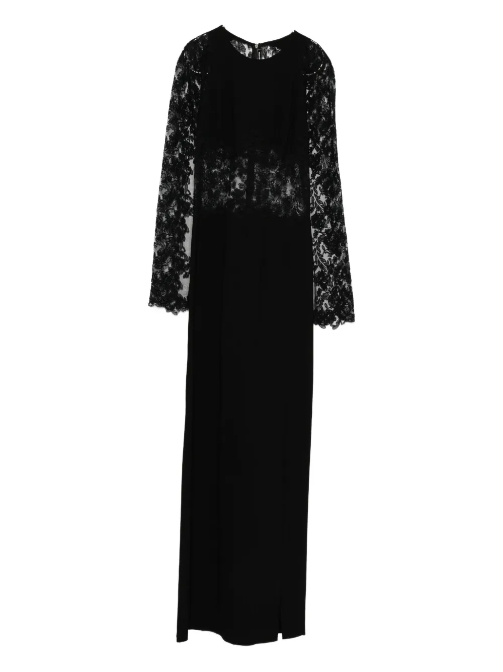 Ermanno Scervino Lace-paneled Maxi Dress In Black