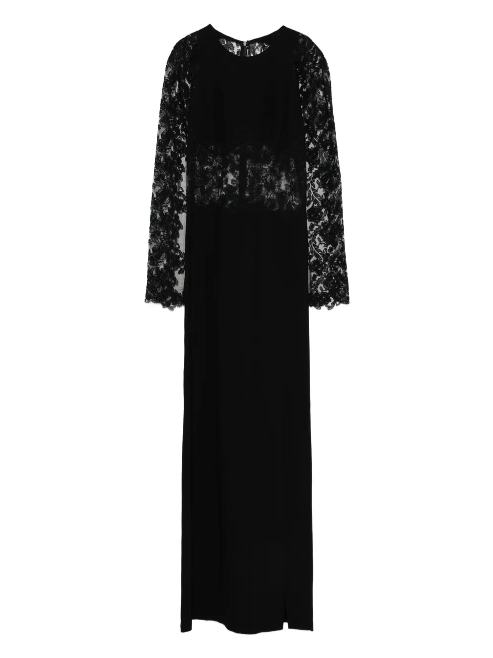 Ermanno Scervino Maxi-jurk met kanten vlakken Zwart