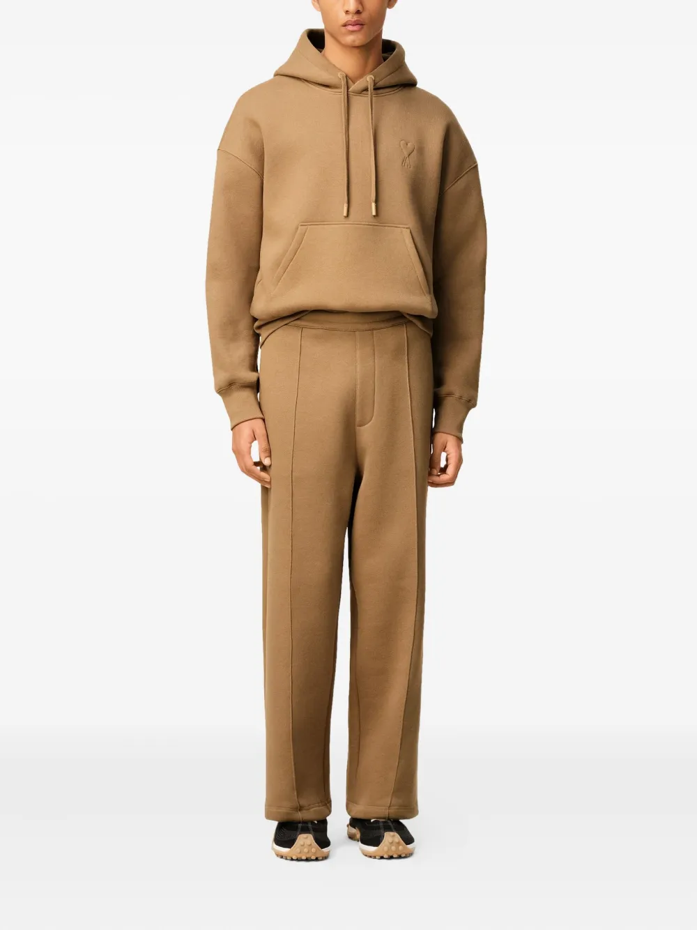 AMI Paris Ami de Coeur broek met stiksel Bruin