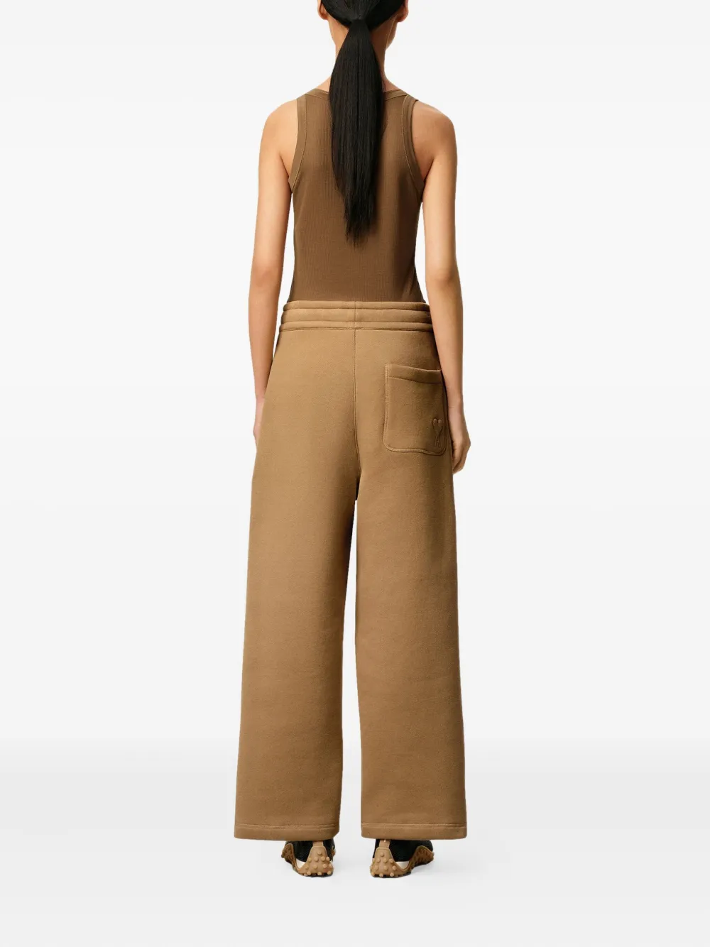 AMI Paris Ami de Coeur broek met stiksel Bruin