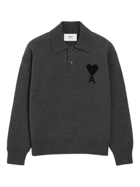 AMI Paris Ami De Coeur wool polo shirt