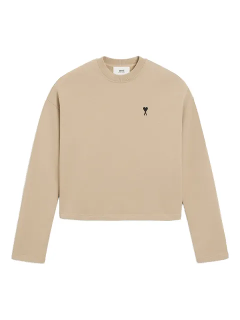 AMI Paris heart-embroidered cotton sweatshirt