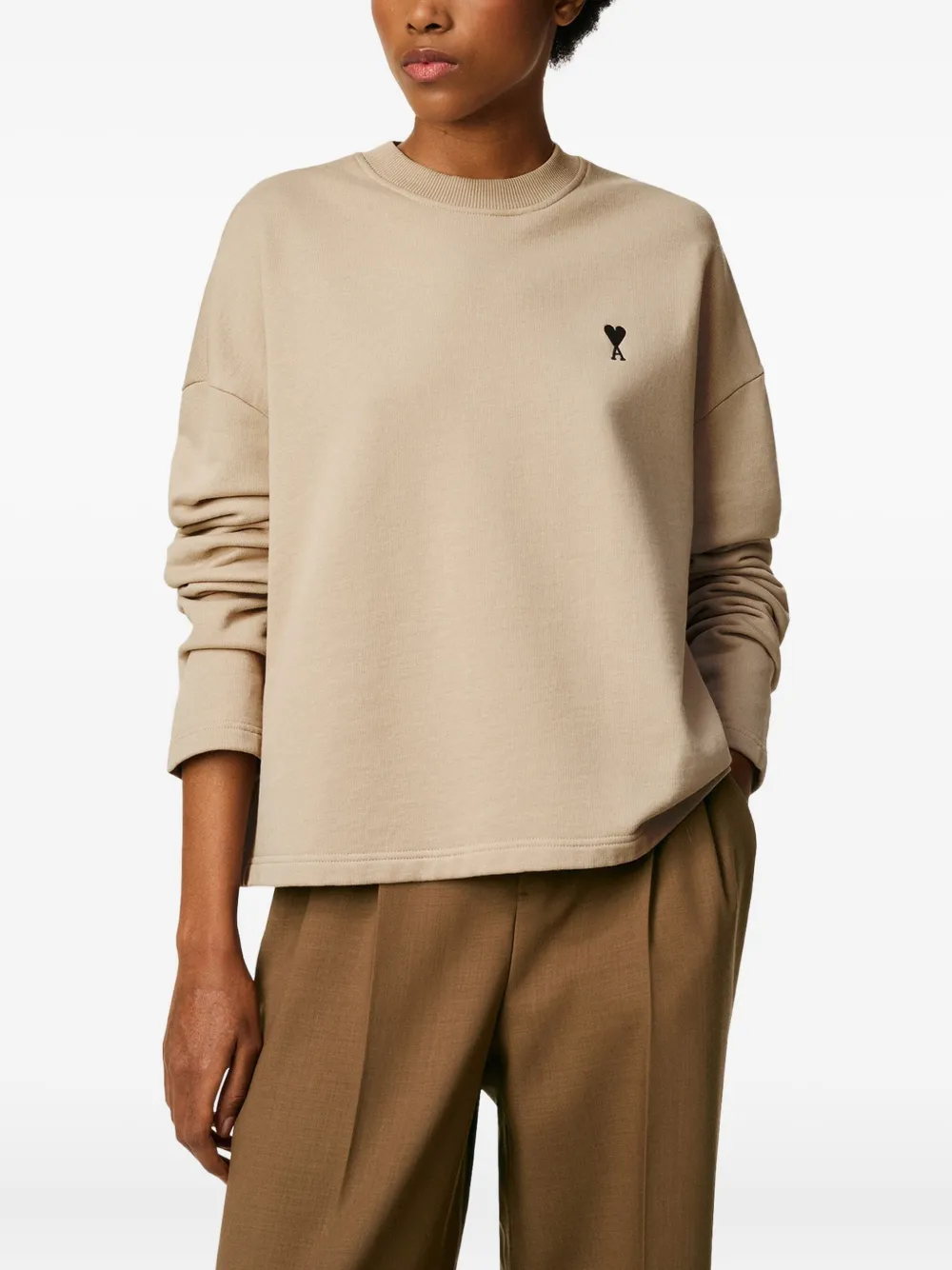 AMI Paris Katoenen sweater Beige