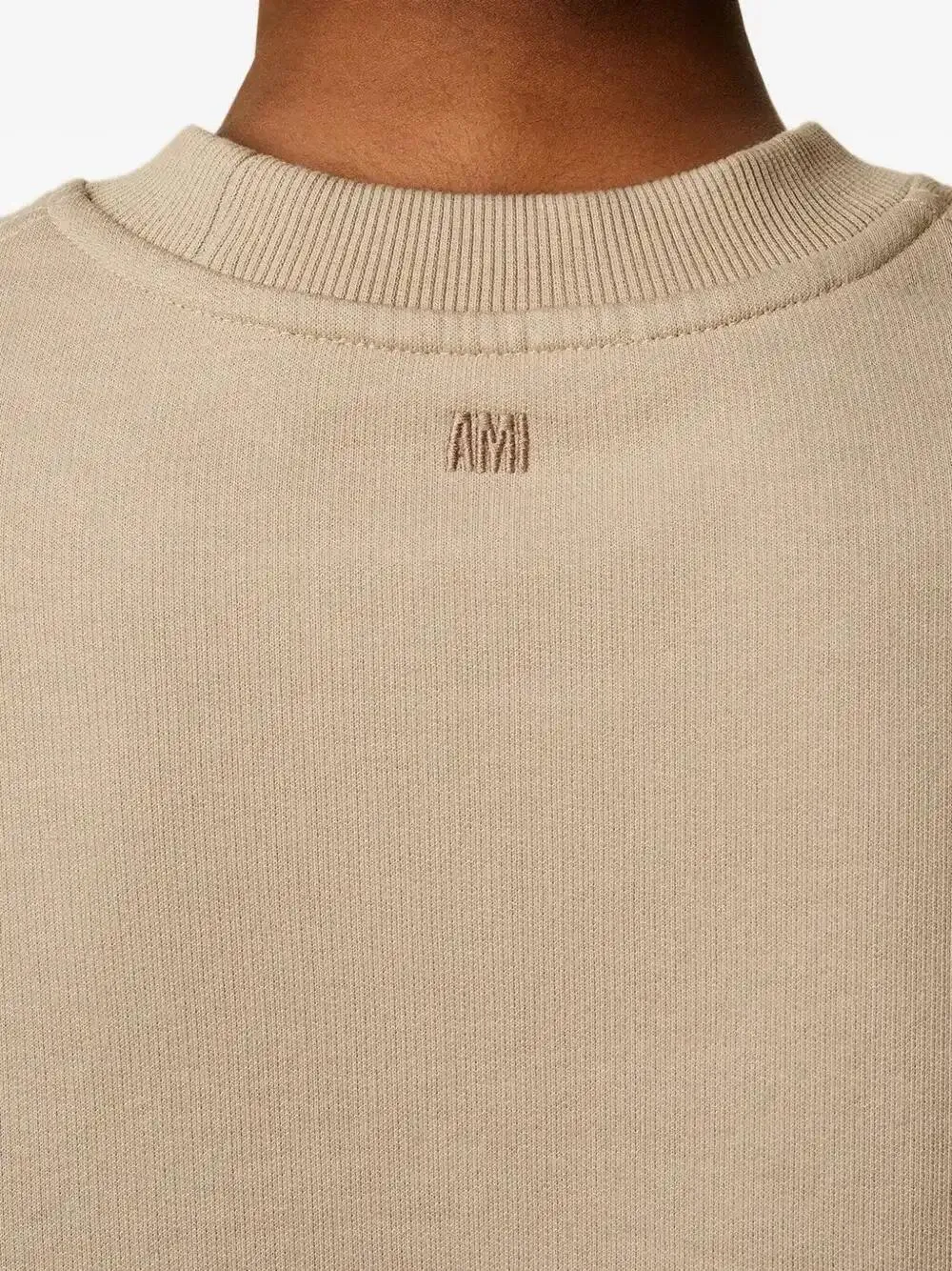 AMI Paris heart-embroidered cotton sweatshirt - Toni neutri