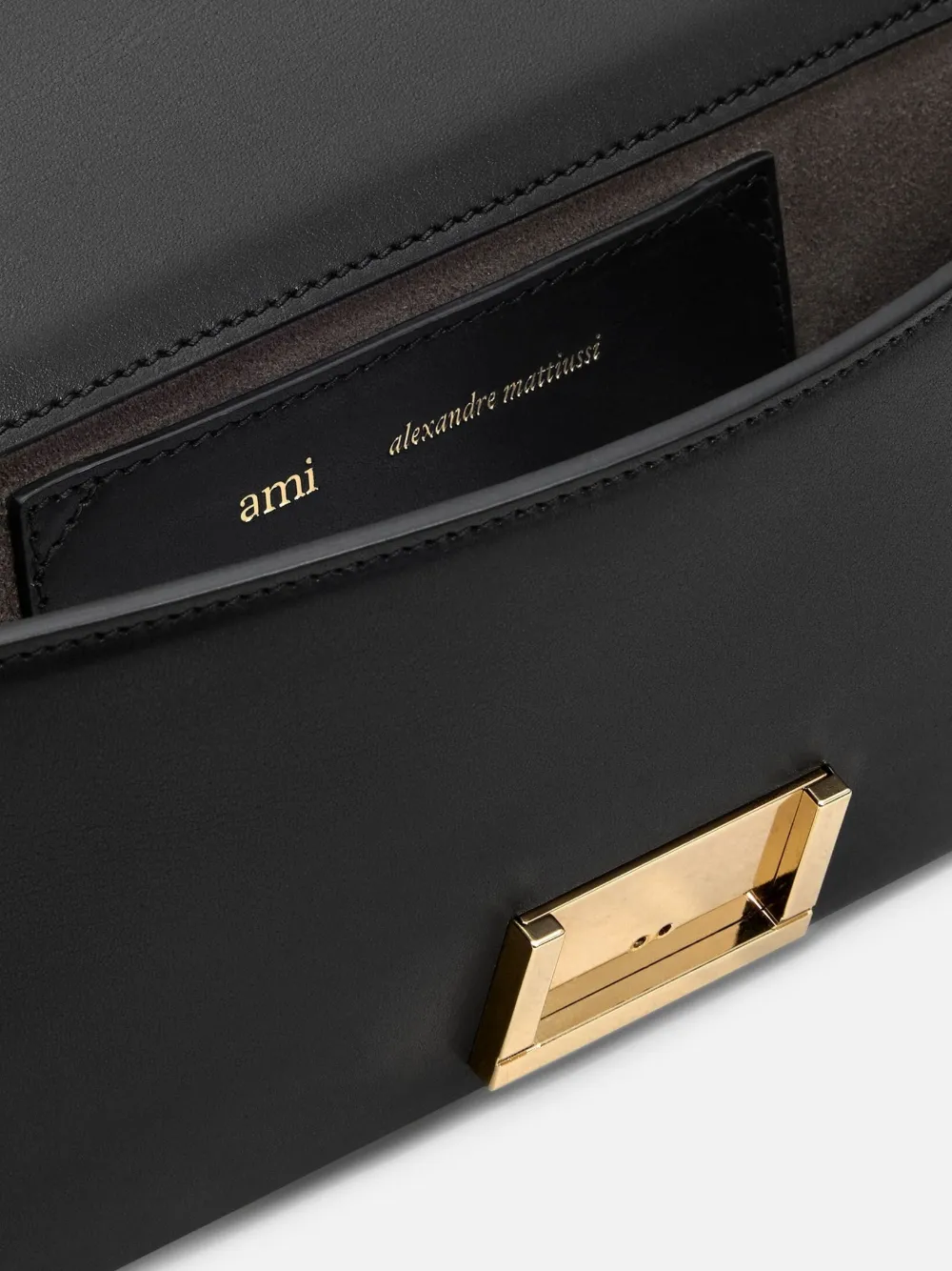 AMI Paris Mimi leren buidel Zwart