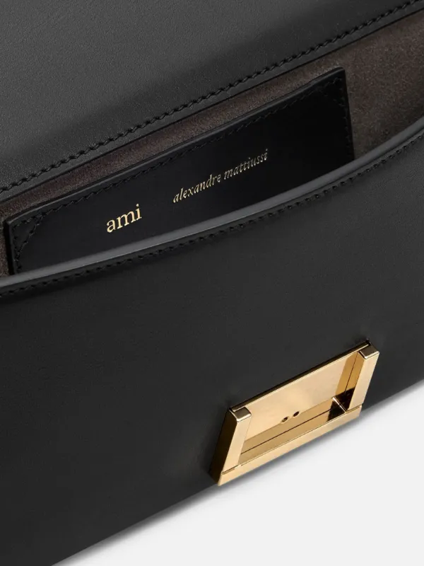 mimi　AMI Paris BLACK Black Smooth Leather Mimi Bag | AMI PARIS