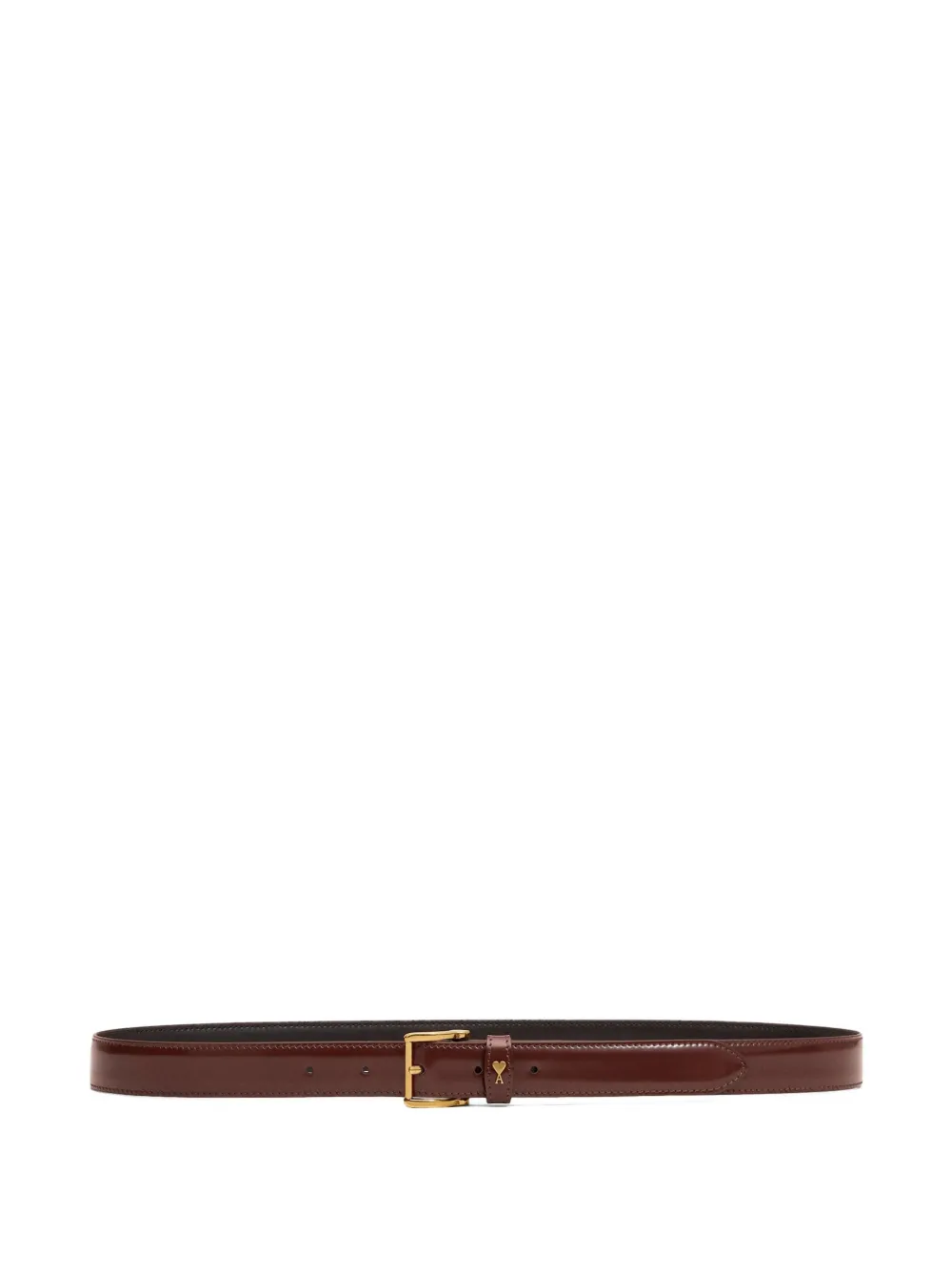 Ami Alexandre Mattiussi Leather Buckle Belt In Brown
