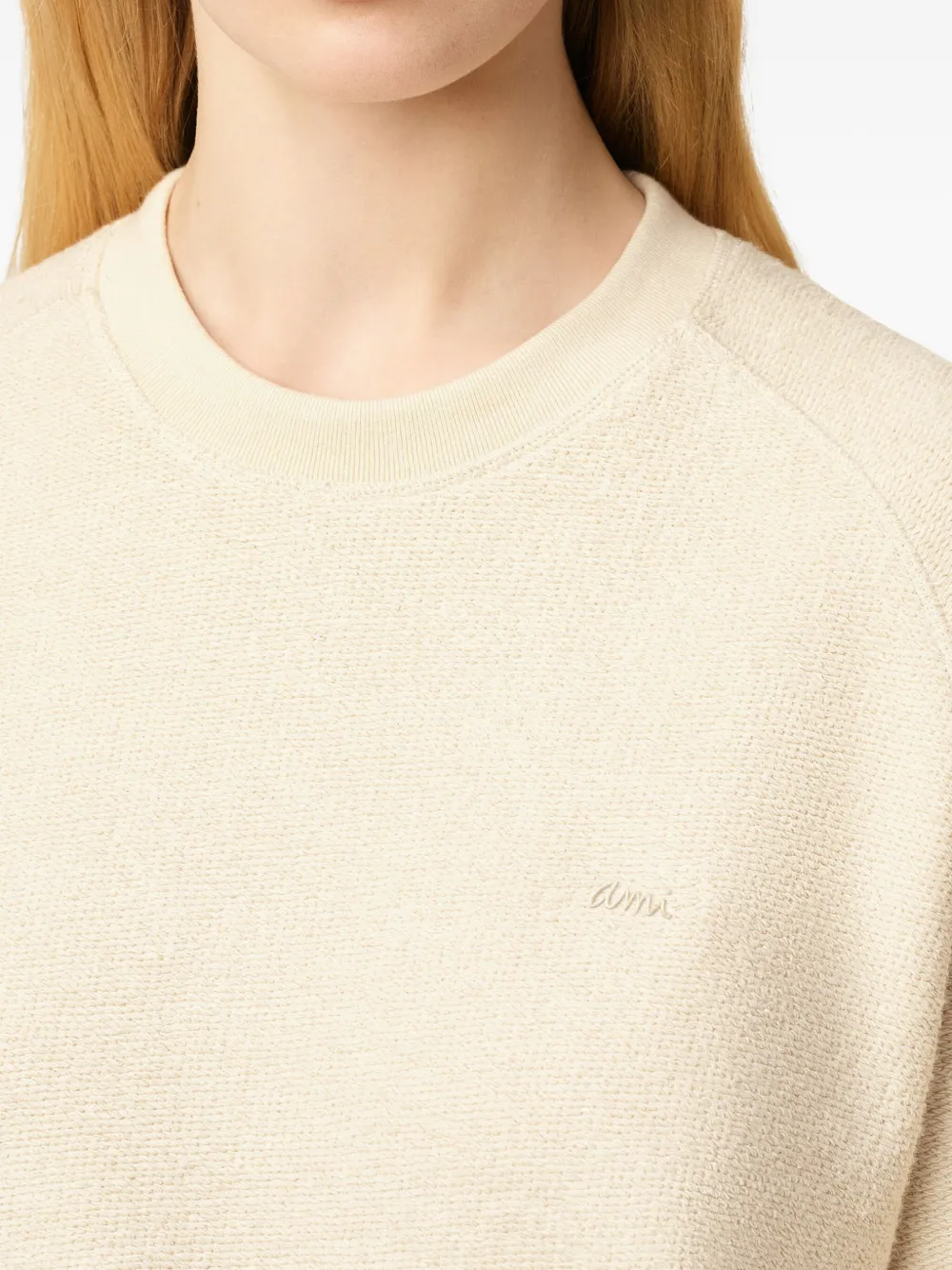 AMI Paris embroidered sweatshirt Beige
