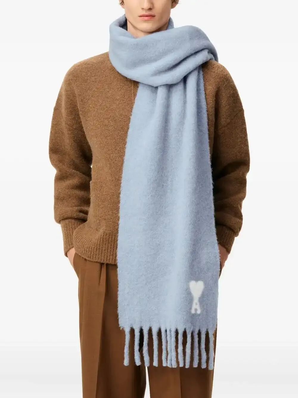 AMI Paris Off Ami De Coeur Scarf | Blue | FARFETCH