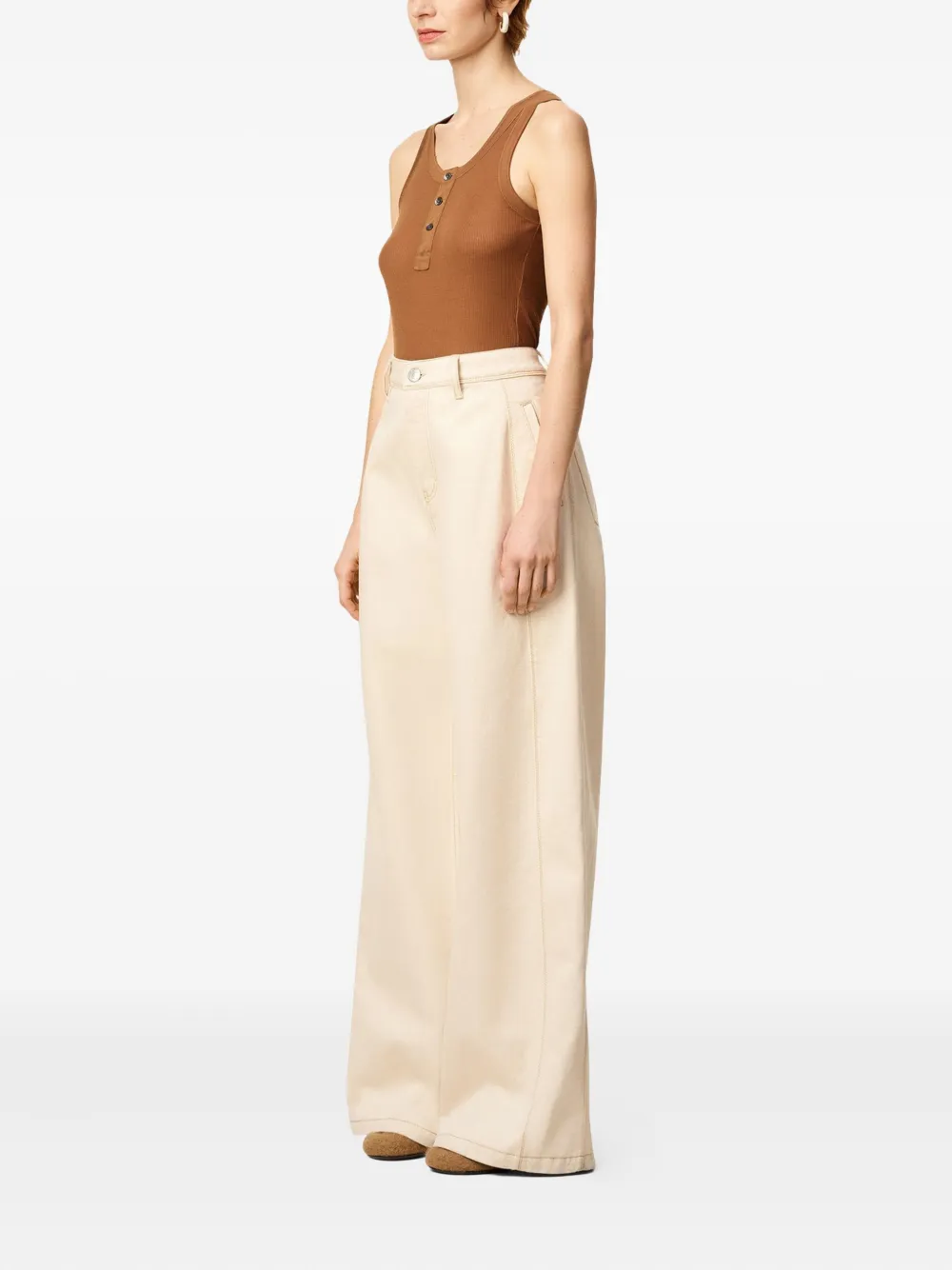 AMI Paris Jeans met wijde pijpen Beige