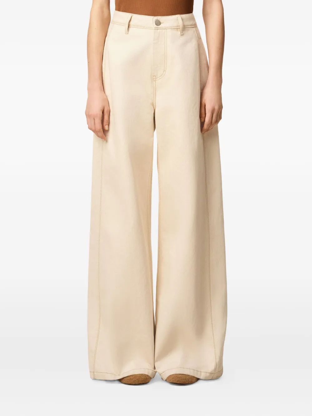 AMI Paris Jeans met wijde pijpen Beige