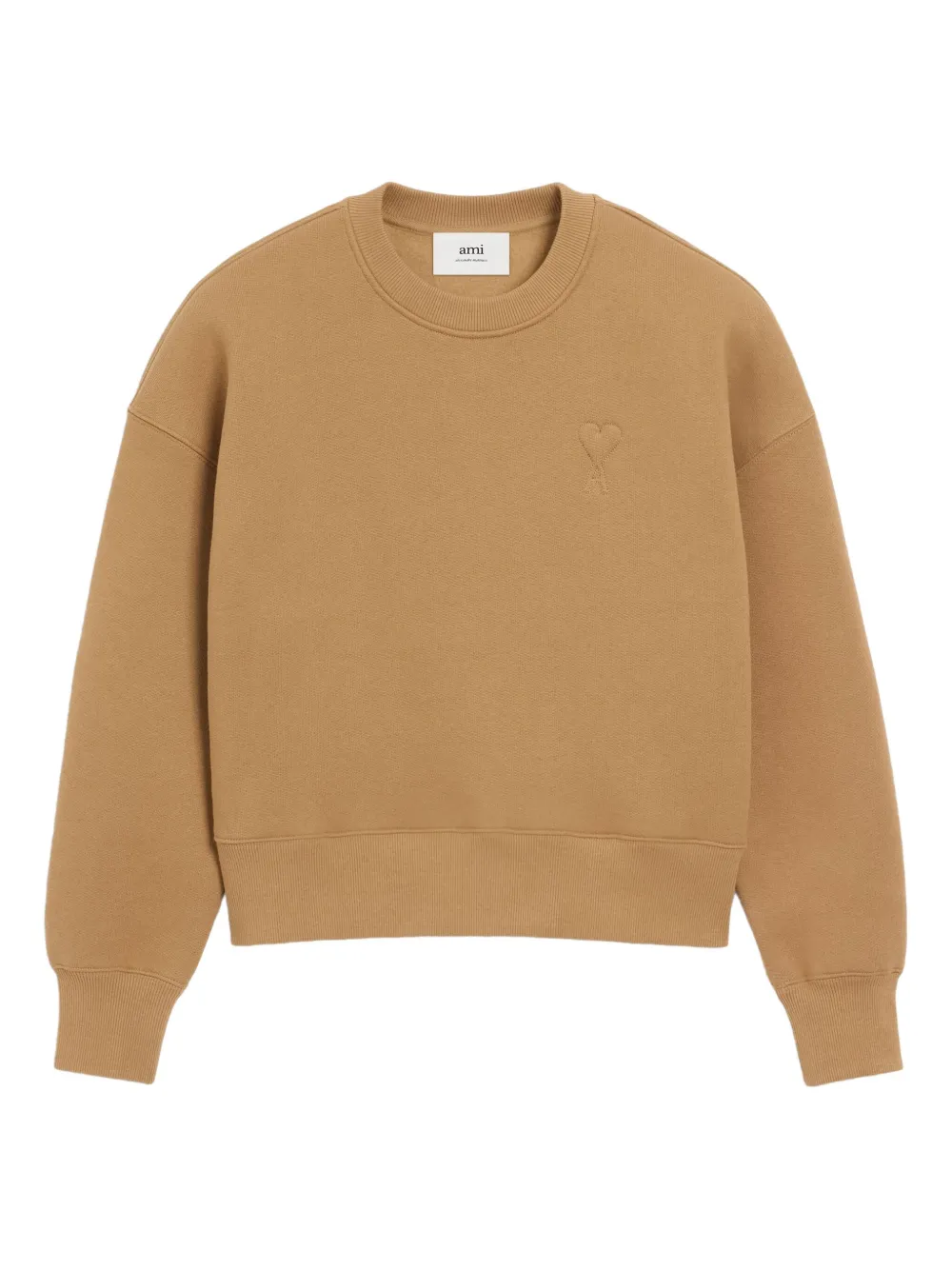 AMI Paris Sweater met logo 280 CAMEL