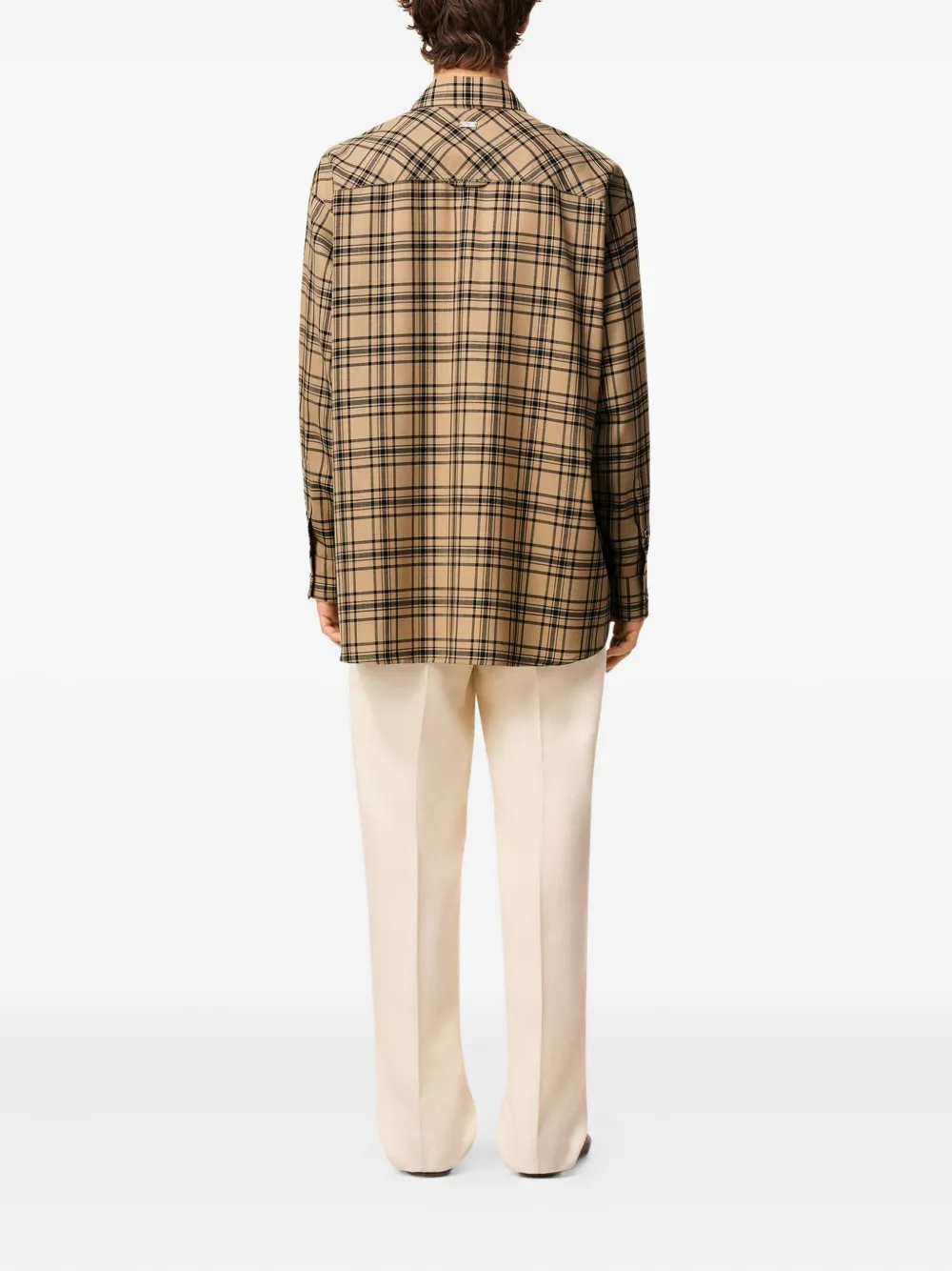 AMI Paris Geruit shirt Bruin