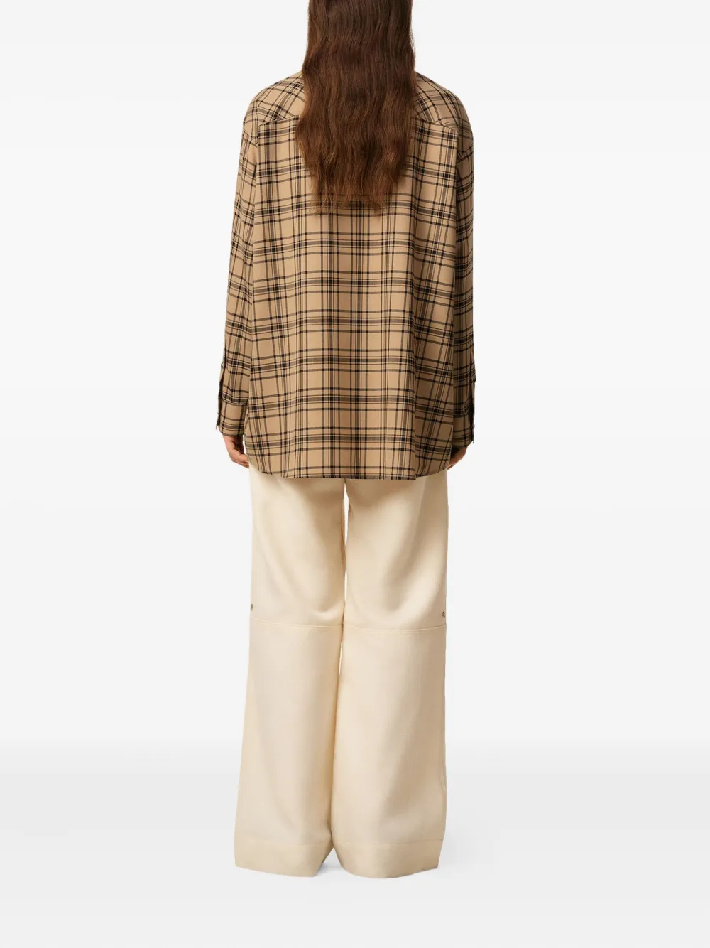AMI Paris Geruit shirt Bruin